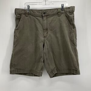 Carhartt Shorts Men’s 38 Green Canvas Relaxed Fit Work Rugged Flex Cargo Outdoor